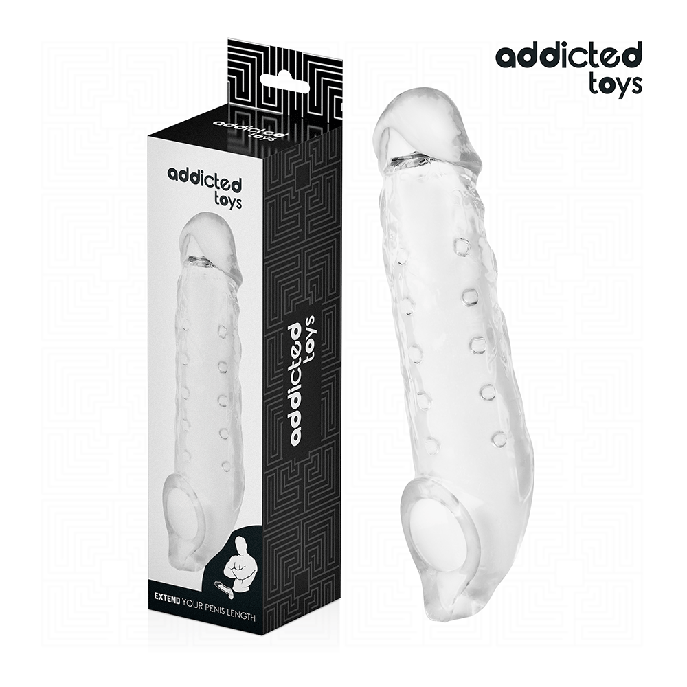 ADDICTED TOYS - BAINHA DE PÊNIS TRANSPARENTE TAMANHO M 27 CM