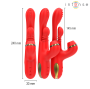 INTENSE - STIMULATEUR DE CLITORIS MULTIFONCTION KATY 4 TÊTES INTERCHANGEABLES ROUGE