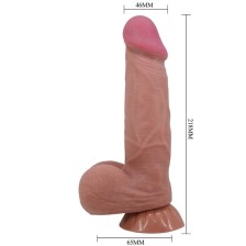 PRETTY LOVE - SLIDING SKIN SERIES REALISTISCHER DILDO MIT GLEITENDEM BRAUNEN HAUT-SAUGNAP 21,8 CM