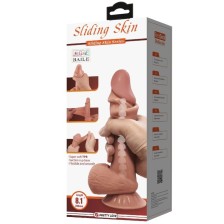 PRETTY LOVE - SÉRIE SLIDING SKIN GODE RÉALISTE AVEC VENTOUSE COULISSANTE PEAU BRUN 21,8 CM