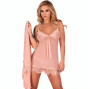 LIVCO CORSETTI FASHION - HYEONA 1710 BABYDOLL + THONG ROSE S