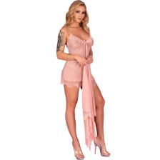 LIVCO CORSETTI FASHION - HYEONA 1710 BABYDOLL + PERIZOMA ROSA M