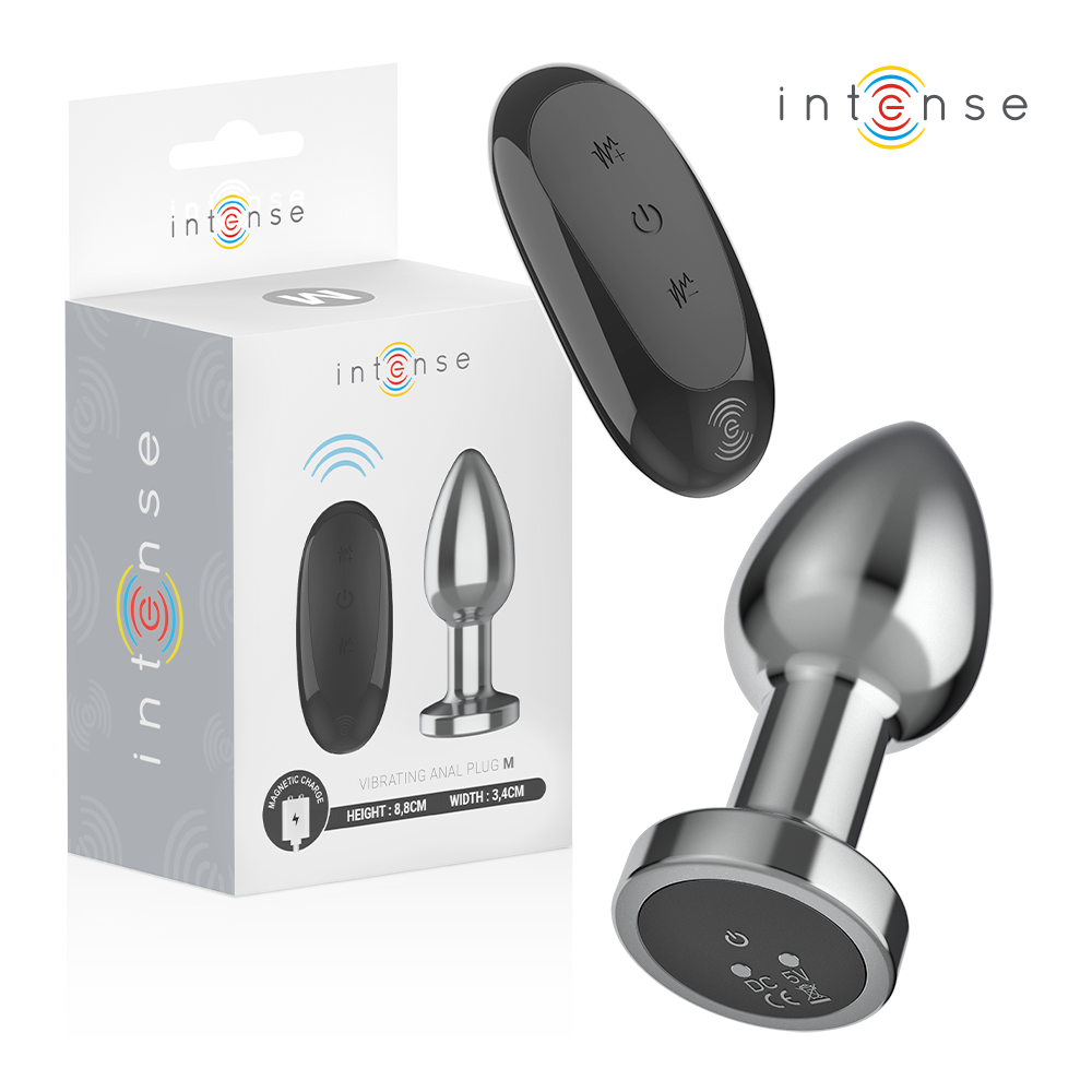 INTENSE - PLUG ANAL 10 VIBRAÇÕES METAL COM CONTROLE REMOTO M