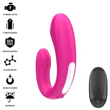 INTENSE - JANET DOPPELTER U-FÖRMIGER STIMULATOR UND VIBRATOR MIT FERNBEDIENUNG ROSA