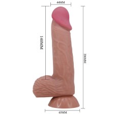 PRETTY LOVE - SLIDING SKIN SERIES REALISTISCHER DILDO MIT SCHIEBENDEM BRAUNEN HAUTSAUGNAPF 20,6 CM