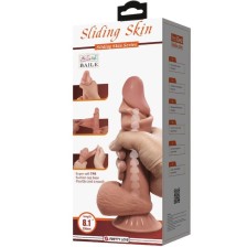 PRETTY LOVE - SLIDING SKIN SERIES REALISTIC DILDO WITH SLIDING BROWN SKIN SUCTION CUP 20.6 CM