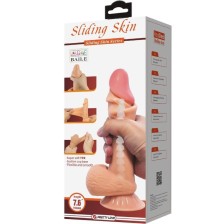 PRETTY LOVE - SLIDING SKIN SERIES REALISTIC DILDO WITH SLIDING SKIN SUCTION CUP 19.4 CM