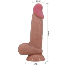 PRETTY LOVE - SÉRIE SLIDING SKIN DILDO REALÍSTICO COM VENTOSA DESLIZANTE PELE MARROM 19,4 CM