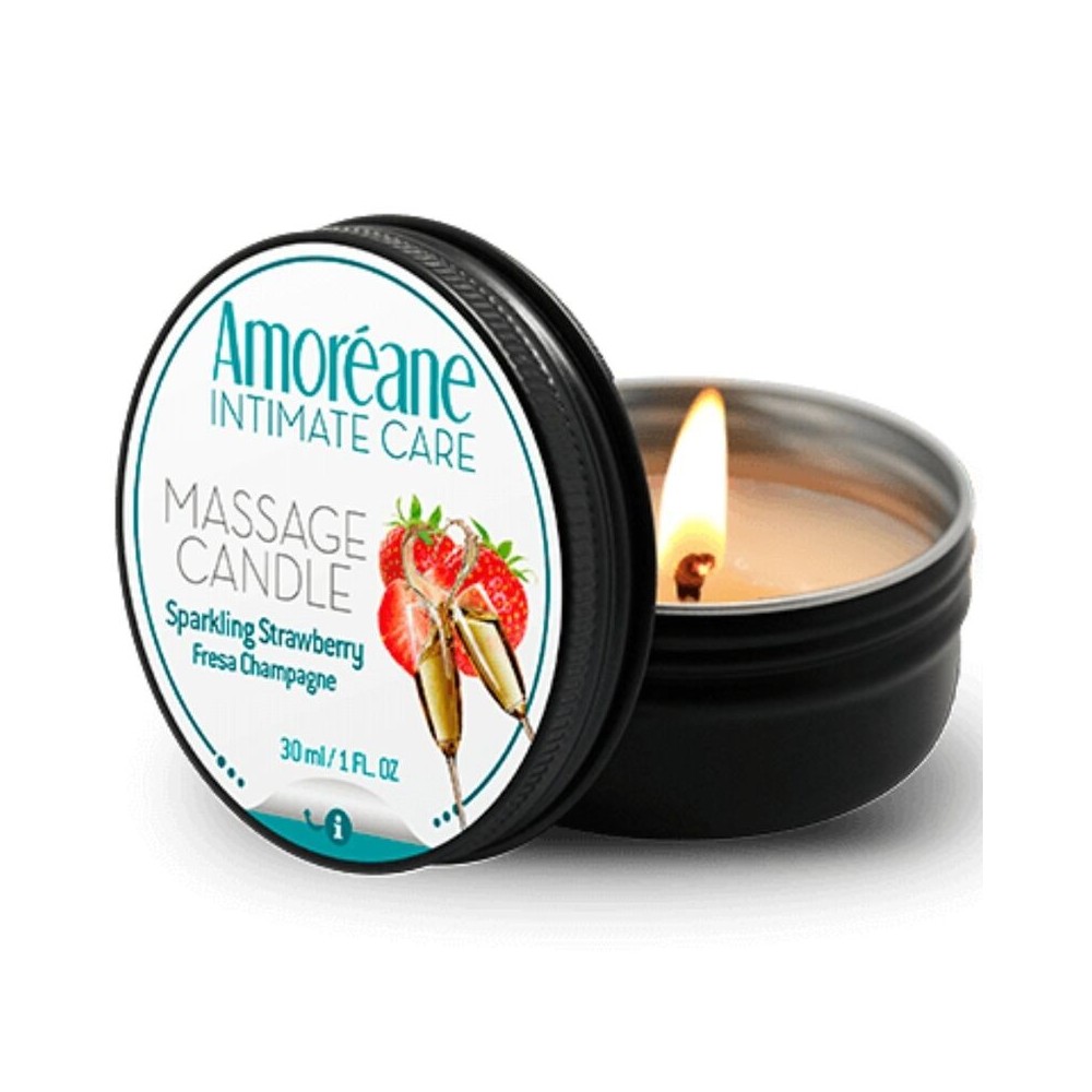 AMOREANE - BOUGIE DE MASSAGE FRAISE CHAMPAGNE 30 ML