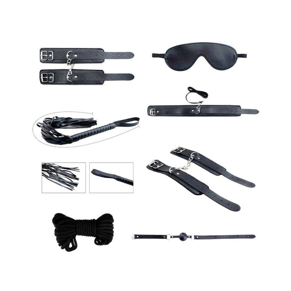 ALIVE - KIT SECRET DESIRES 7 PIÈCES BDSM NOIR