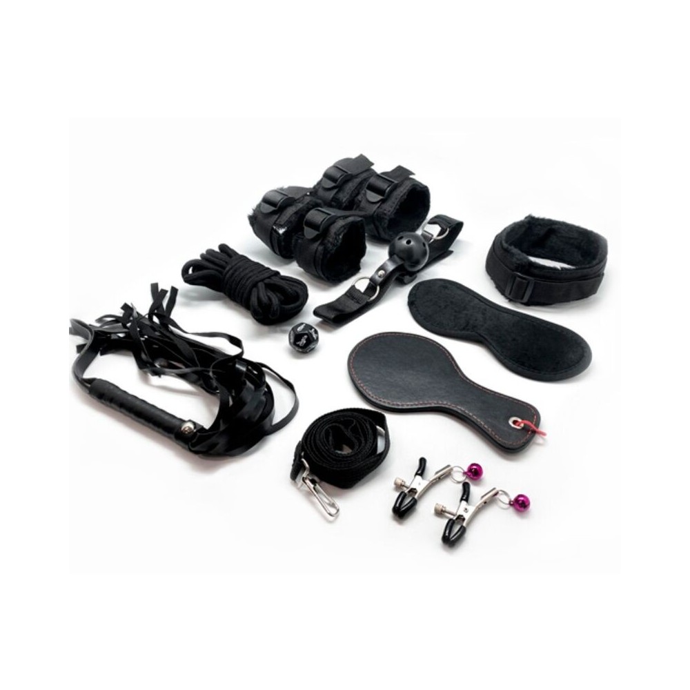 ALIVE - KIT FÚRIA 10 PEÇAS BDSM PRETO