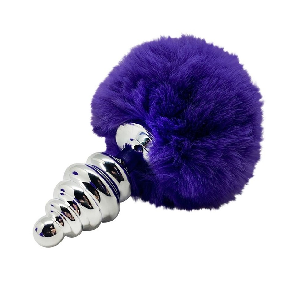 ALIVE - ANAL-VERGNÜGENS-SPIRAL-METALL-FLUFFY-DUNKELVIOLET GRÖSSE S