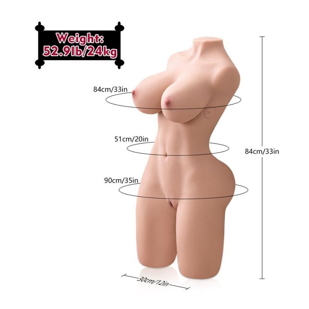 XISE - ERICA, TORSO REALISTA COM VIBRAÇÃO FEMININA, 84 CM