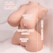 XISE - PETIT TORSE RÉALISTE À POUSSÉE AVEC VIBRATIONS FÉMININES 40 CM