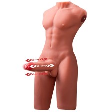 XISE - JASON MEIO CORPO MASCULINO REALISTA COM FUNÇÃO DE EMPURRAR E VIBRAR 55 CM