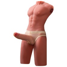 XISE - JASON MEIO CORPO MASCULINO REALISTA COM FUNÇÃO DE EMPURRAR E VIBRAR 55 CM