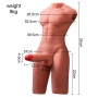 XISE - JASON MEIO CORPO MASCULINO REALISTA COM FUNÇÃO DE EMPURRAR E VIBRAR 55 CM