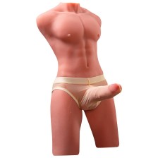 XISE - JASON MEIO CORPO MASCULINO REALISTA COM FUNÇÃO DE EMPURRAR E VIBRAR 55 CM