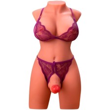XISE - MIAH LADY BOY FEMALE TORSO WITH DILDO WITH VIBRATION AND THRUSTING 55 CM