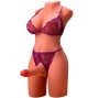 XISE - MIAH LADY BOY TORSO FEMININO COM DILDO COM VIBRAÇÃO E EMPURRAÇÃO 55 CM