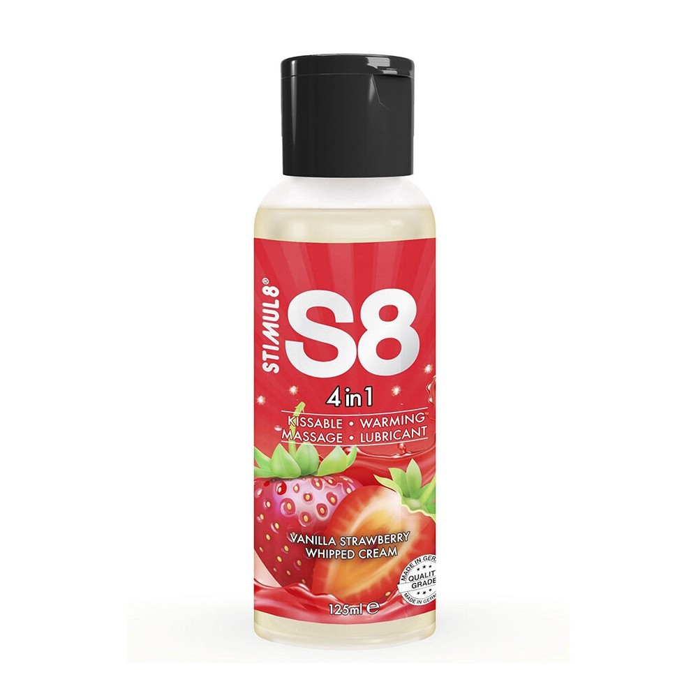 STIMUL8 - S8 LUBRIFICANTE 4 EM 1 DE SOBREMESA DE MORANGO 125 ML