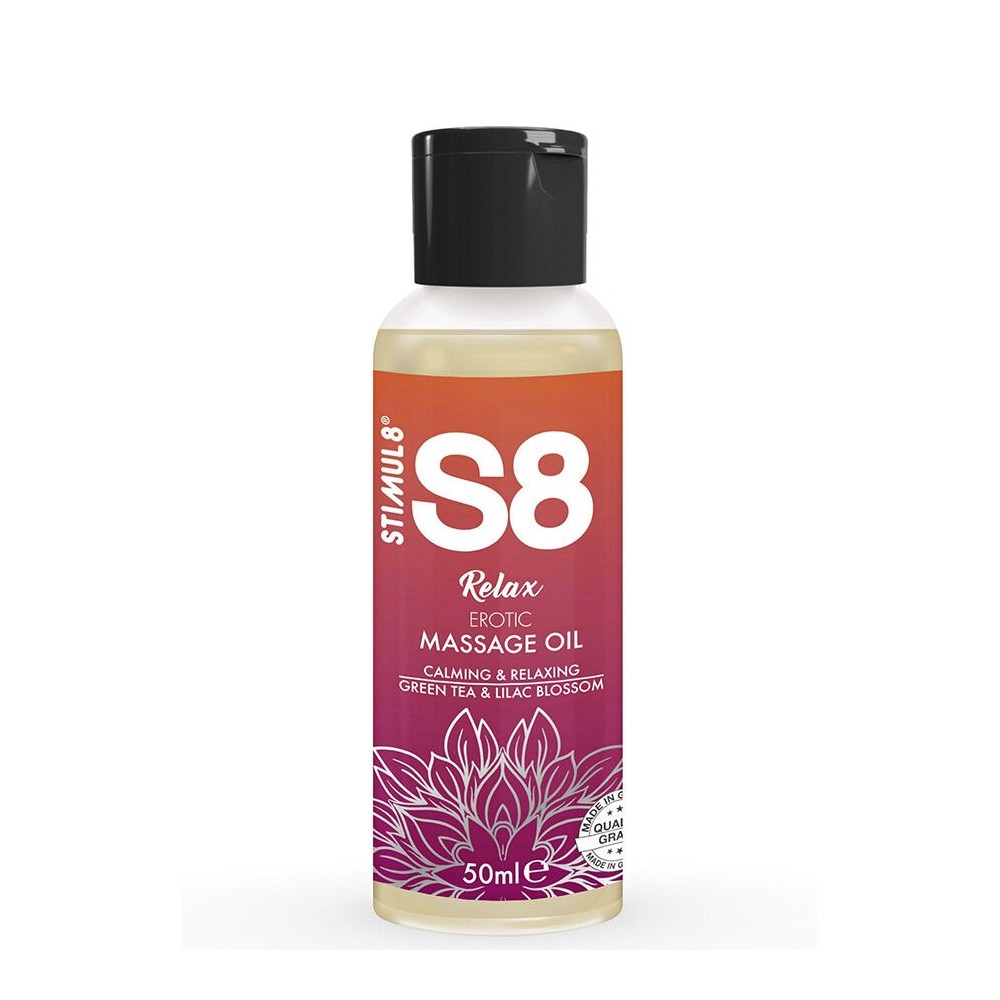 STIMUL8 - S8 RELAX ÓLEO DE MASSAGEM ERÓTICA CHÁ VERDE 50 ML