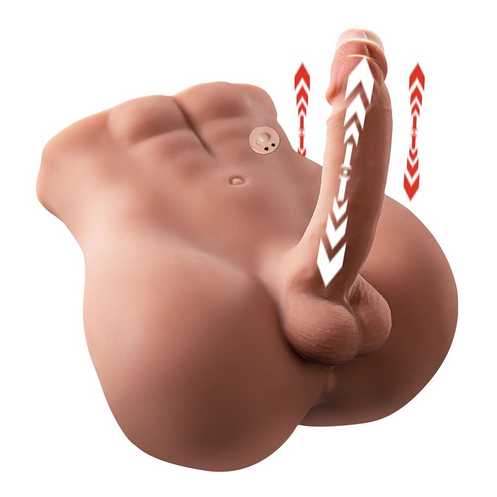 XISE - BERTLETT DILDO ASS REALISTISCHER DILDO UND ANUS-MASTURBATOR FRONTPOSITION MIT STOSSFUNKTION 18 CM