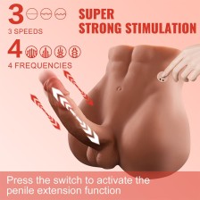 XISE - BERTLETT DILDO ASS REALISTISCHER DILDO UND ANUS-MASTURBATOR FRONTPOSITION MIT STOSSFUNKTION 18 CM