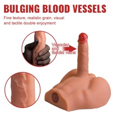 XISE - REALISTISCHER DILDO-MASTURBATOR MIT FRONTPOSITION UND STOSSFUNKTION, 17,5 CM