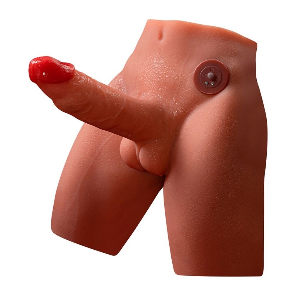 XISE - JASON REALISTISCHER DILDO-MASTURBATOR MIT STOSS- UND VIBRATIONSMÖGLICHKEITEN, 17 CM