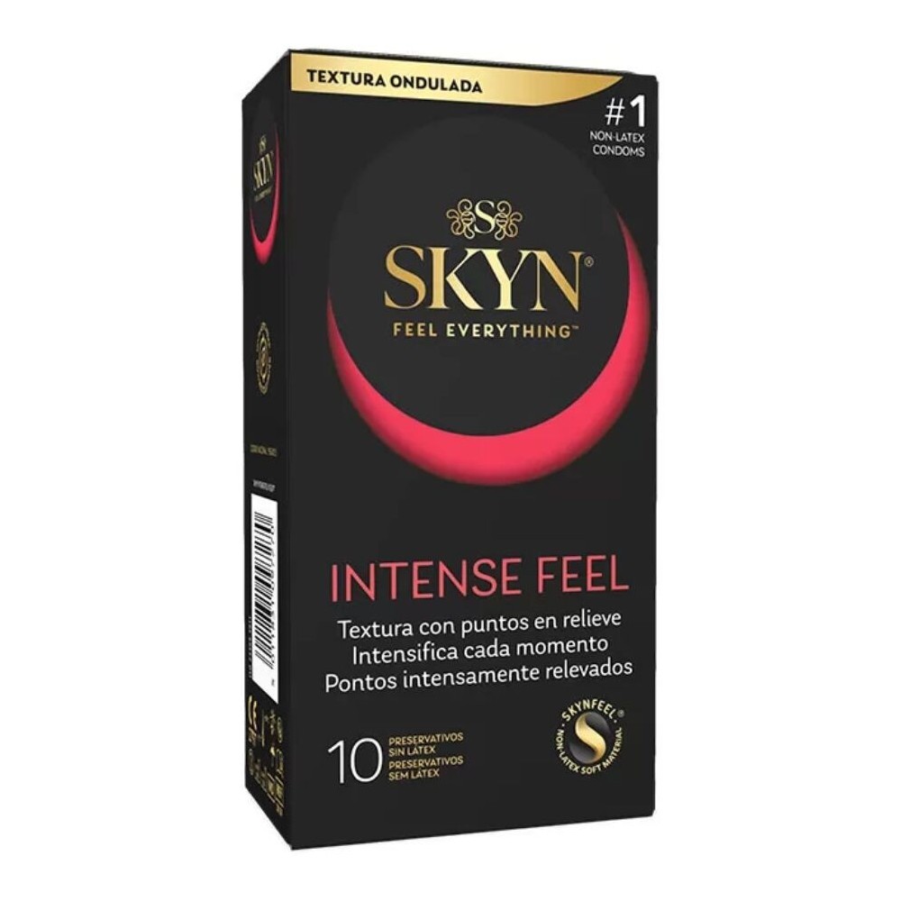SKYN - PRÉSERVATIF TEXTURÉ À LA SENSATION INTENSE AVEC UN DESIGN ONDULÉ 10 UNITÉS