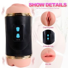 SHEQU - KAY DOPPIO MASTURBATORE CON DOPPIA BOCCA E VIBRAZIONE DELLA VAGINA