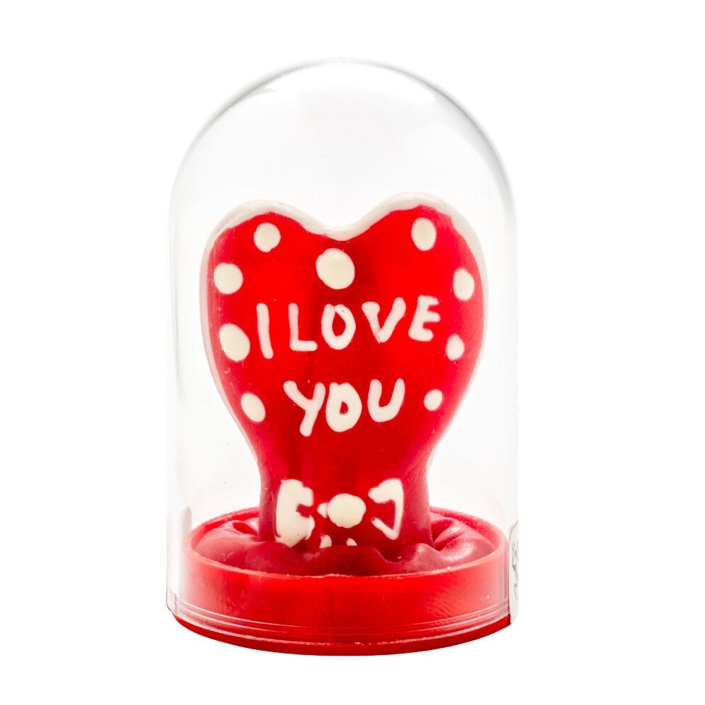 CONDOMERIE - PRESERVATIVI NOVITÀ DIPINTI A MANO CUORE - MODELLO I LOVE YOU 1
