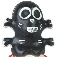 CONDOMERIE - PRÉSERVATIFS FANTAISIE PEINTS À LA MAIN CRÂNE NOIR MODÈLE 1