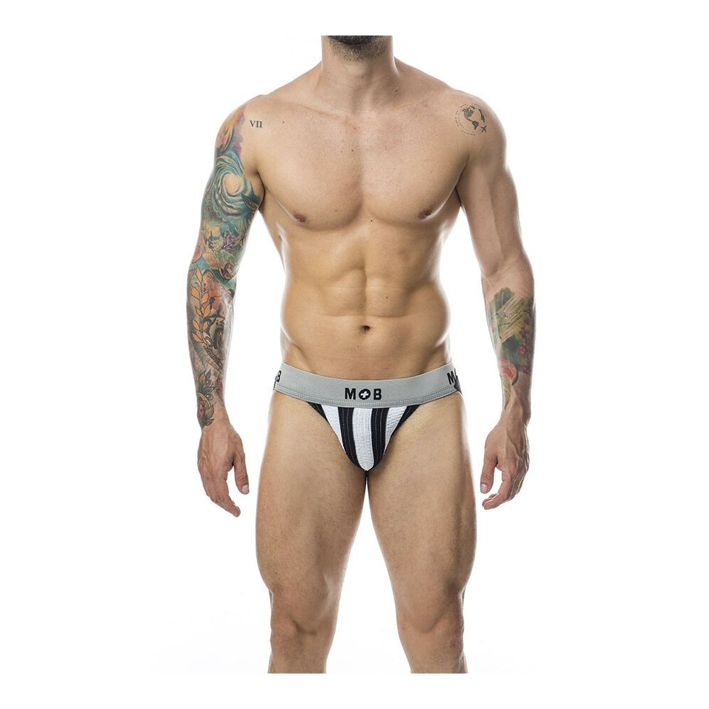 MOB - JOCK BLANC À RAYURES CLASSIQUES TAILLE L