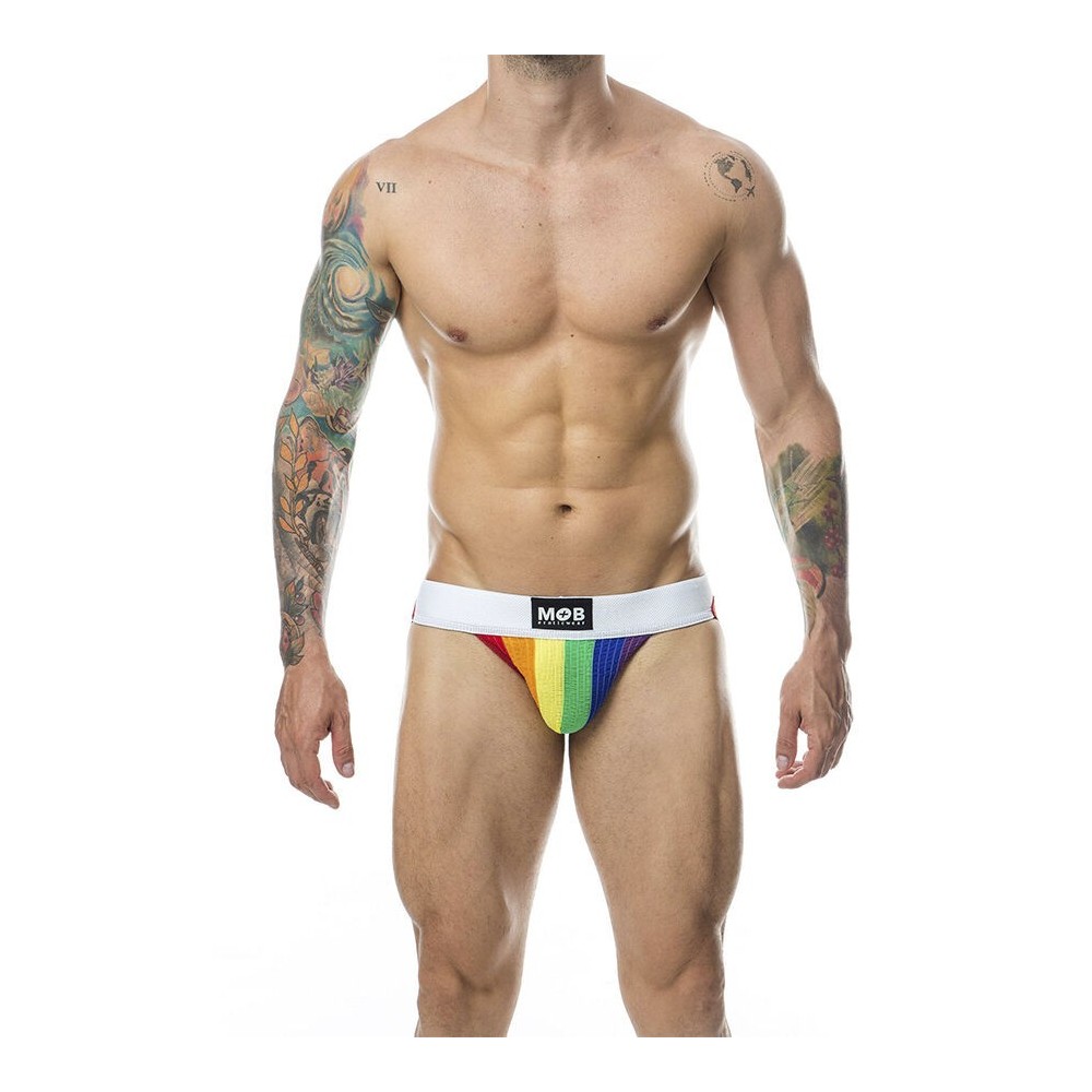 MOB - JOCK CLASSIQUE À RAYURES ARC-EN-CIEL TAILLE M