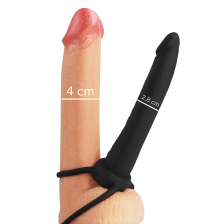 MYTHOLOGY - COBI ONYX ANAL DILDO WITH COCK AND TESTICLE RING SILICONE 13 CM