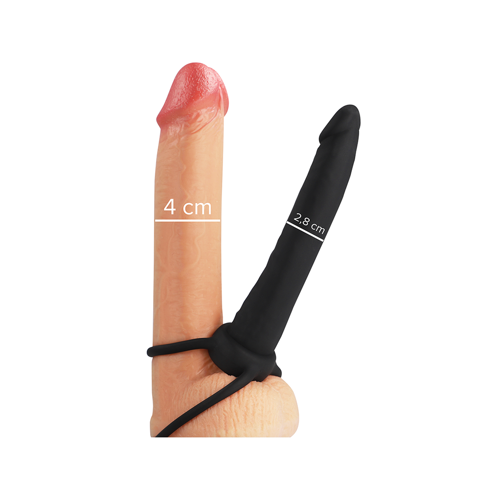 MYTHOLOGY - COBI ONYX ANAL DILDO WITH COCK AND TESTICLE RING SILICONE 13 CM