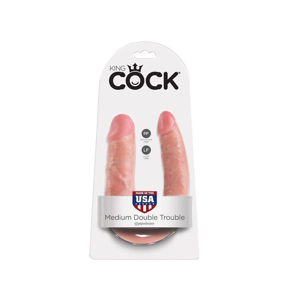 KING COCK - DOPPELPENETRATIONSDILDO 13.9 CM NATÜRLICH