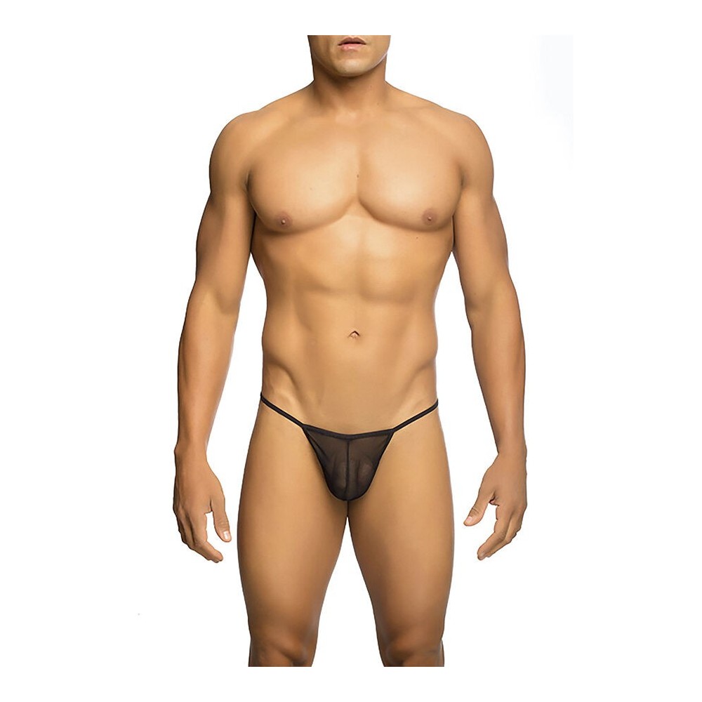 MOB - TRANSPARENTER T-FÖRMIGER TANGA SCHWARZ GRÖSSE S/M