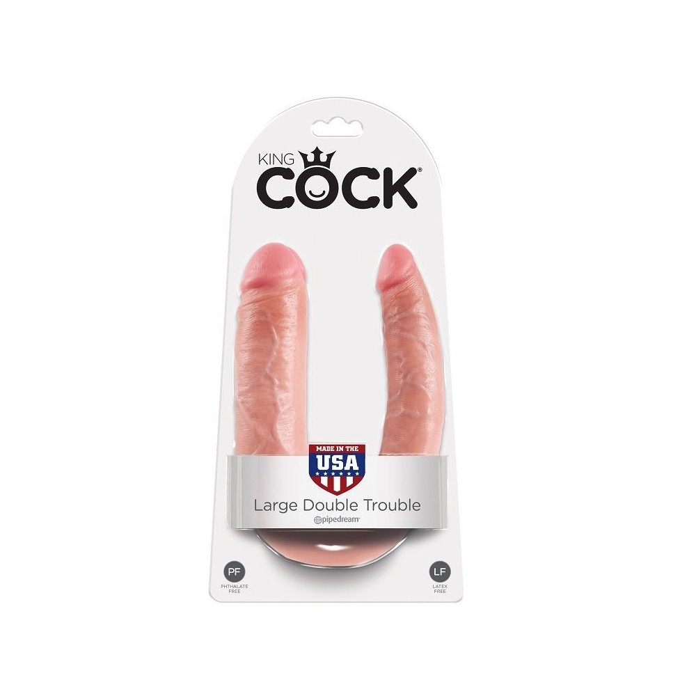 KING COCK - U-SHAPED LARGE DOUBLE TROUBLE FLESH 17.8 CM