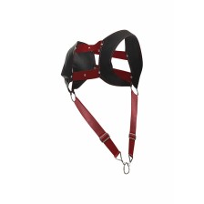 MOB - DNGEON HARNESS WITH RED PENIS RING ONE SIZE