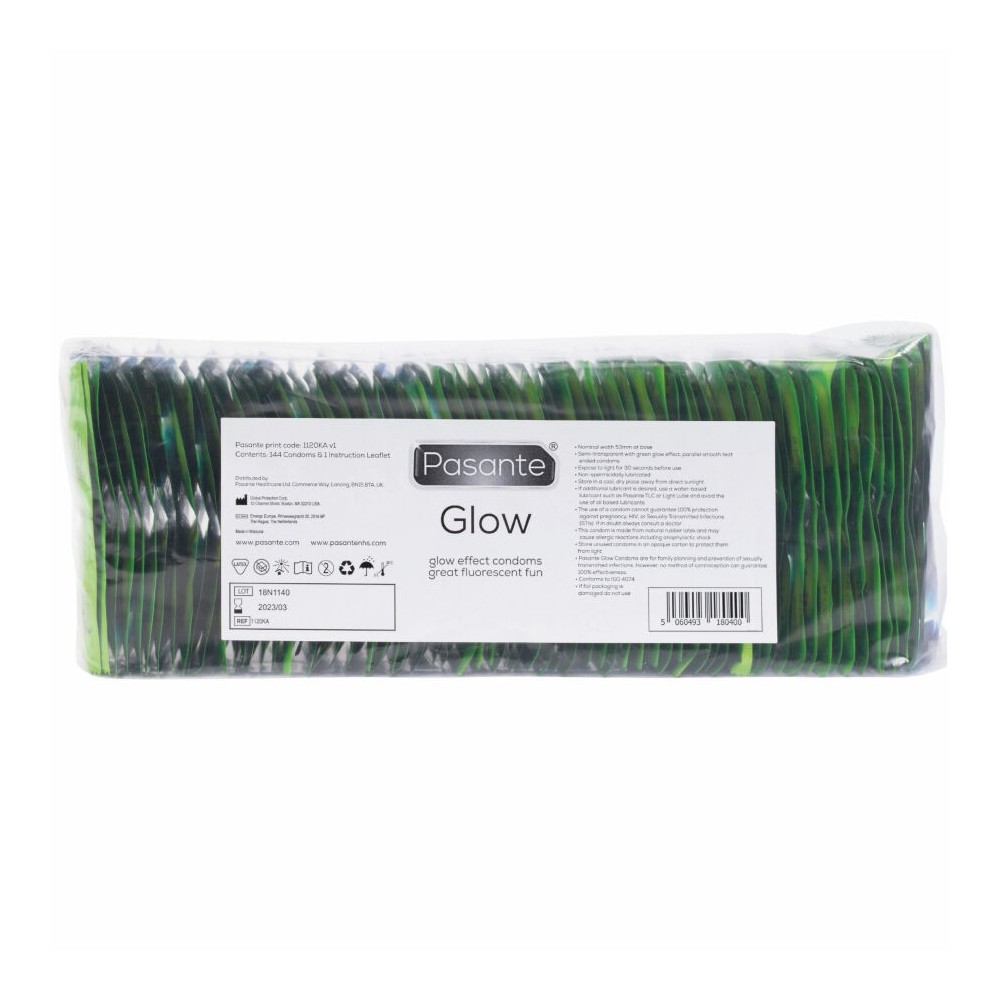 PASANTE - BUSTA DI PRESERVATIVI GLOW 144 UNITÀ