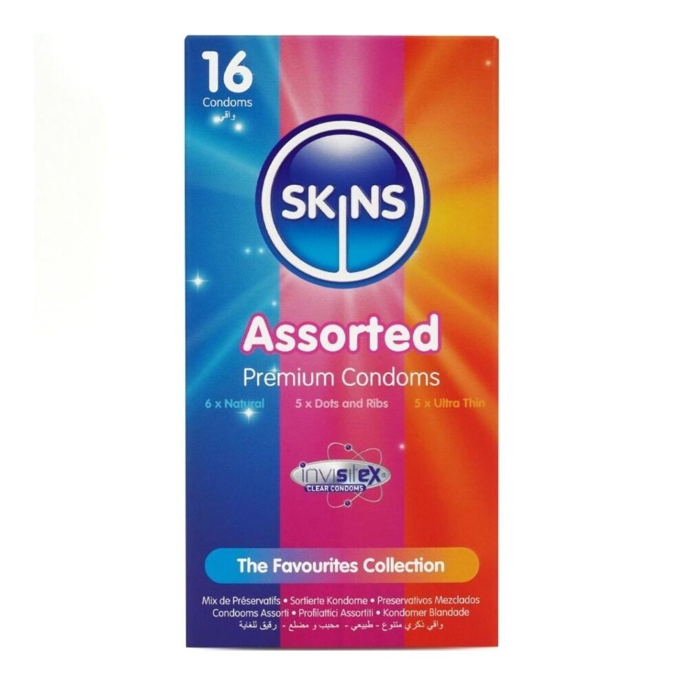 SKINS - CONFEZIONE ASSORTITA DI PREMIUM CONSERVANTI 16 PEZZI