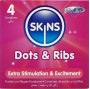 SKINS - DOTS & RIBS PREMIUM CONDOMS PACK 4