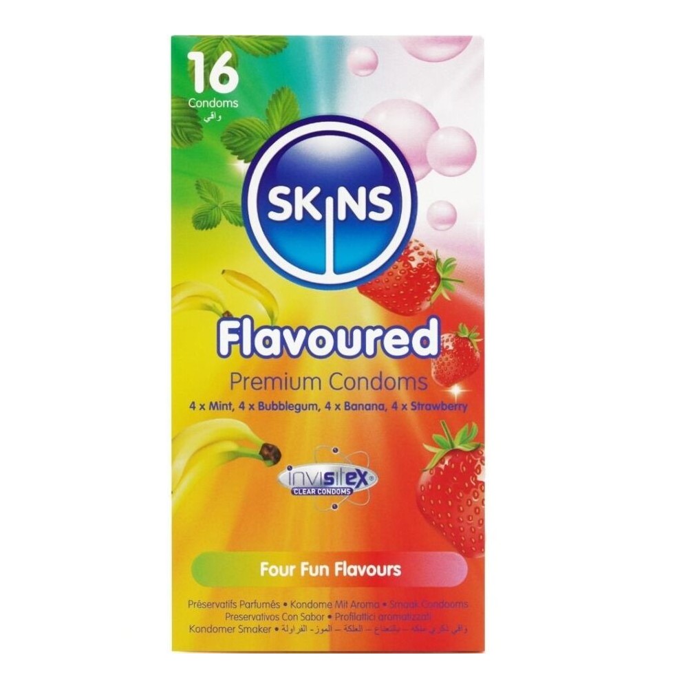SKINS - PRESERVATIVI MULTIGUSTO PREMIUM CONFEZIONE DA 16