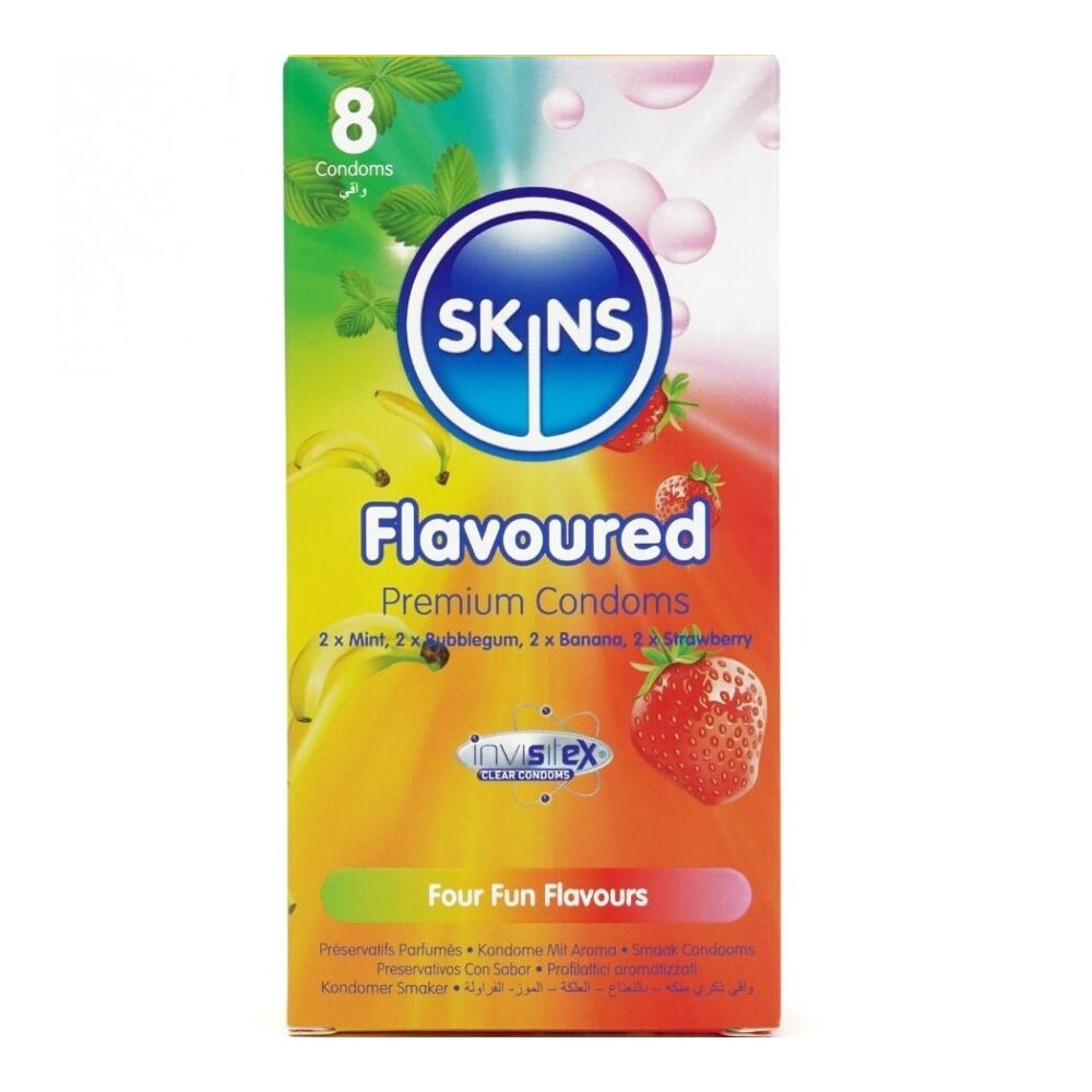SKINS - PACK DE 8 PRÉSERVATIFS PREMIUM MULTI-SAVEURS