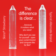 SKINS - PACOTE COM 4 PRESERVATIVOS PREMIUM DE MORANGO