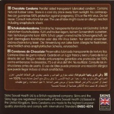 SKINS - PACOTE COM 4 PRESERVATIVOS CHOCOLATE PREMIUM