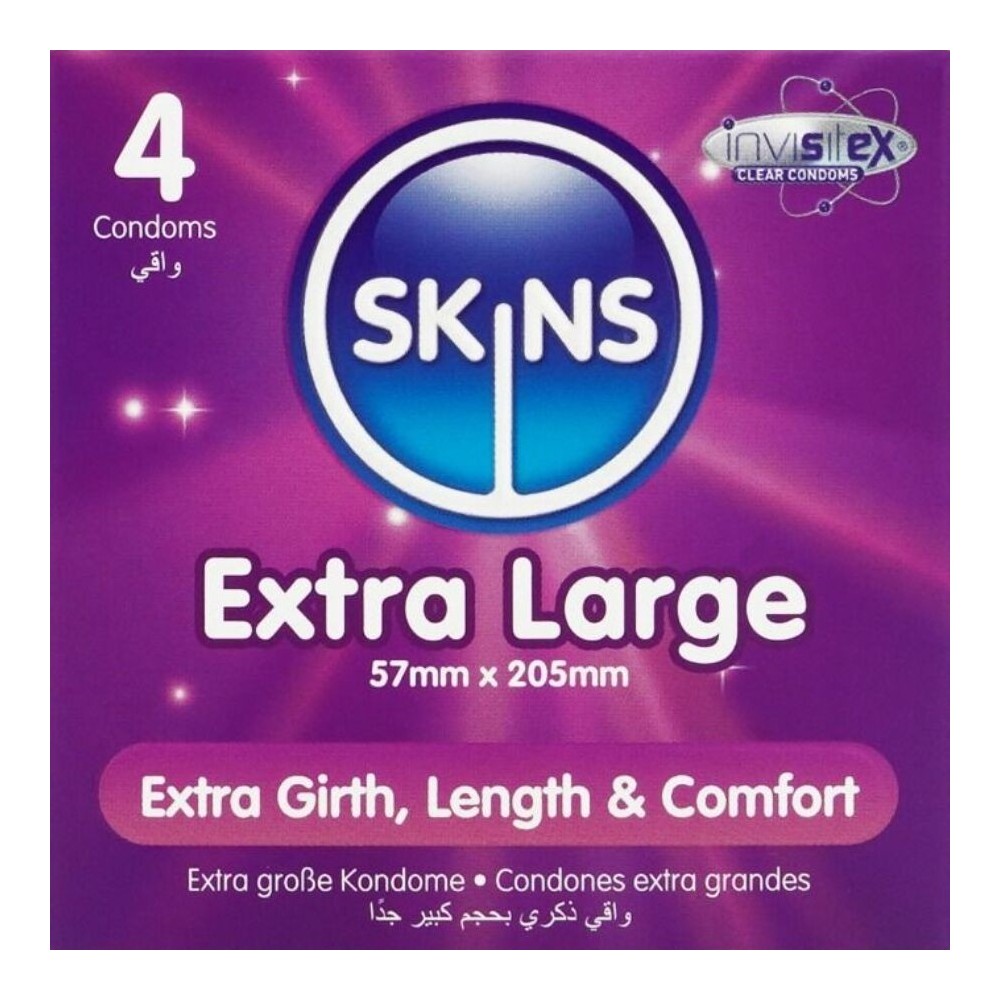 SKINS - PRESERVATIVI EXTRA LARGE PREMIUM CONFEZIONE DA 4